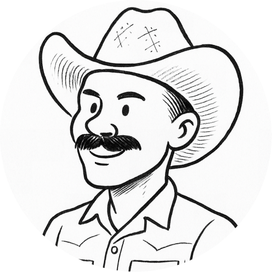 mustached man